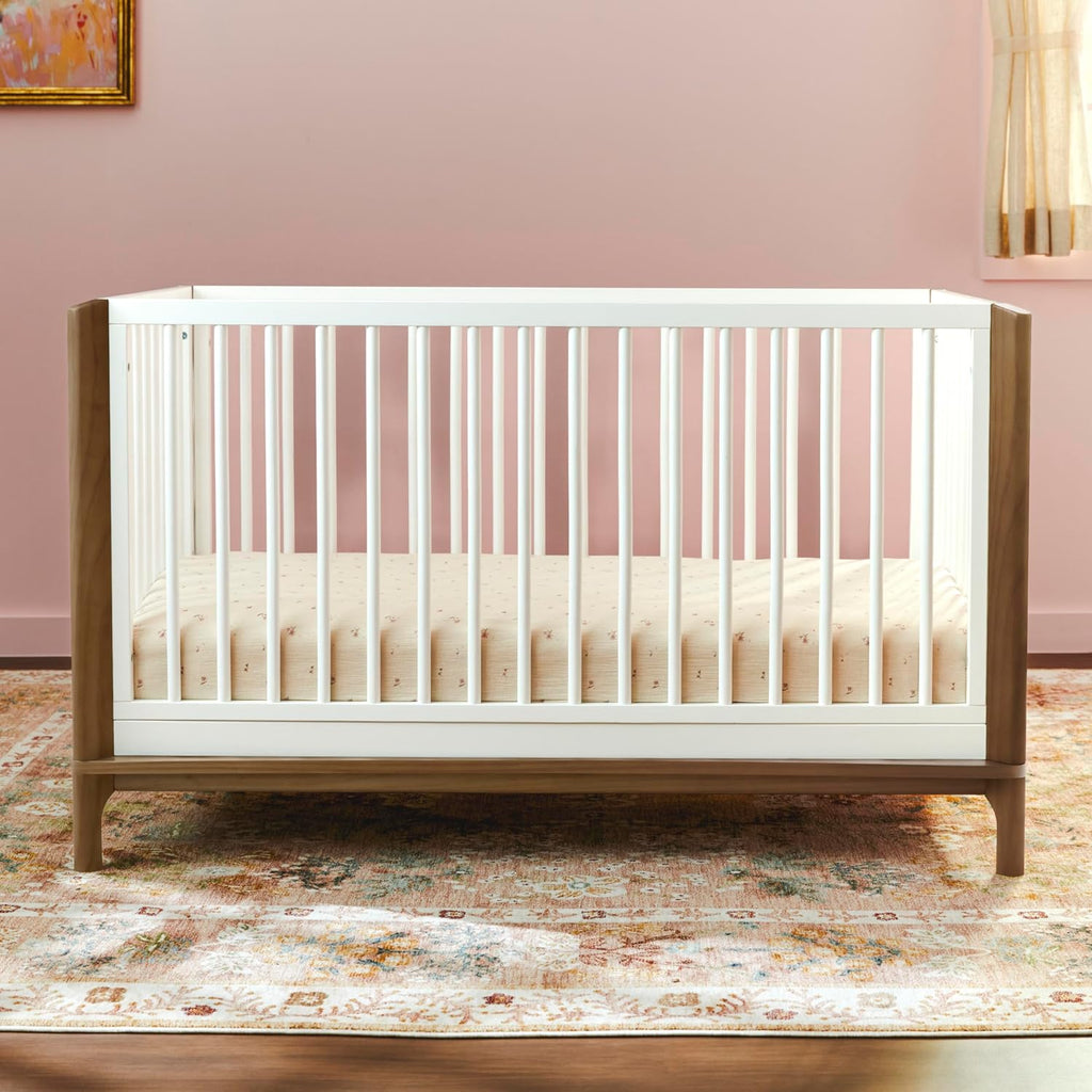 Laurel 4-in-1 Convertible Baby Crib to Toddler Bed in Black/Chestnut