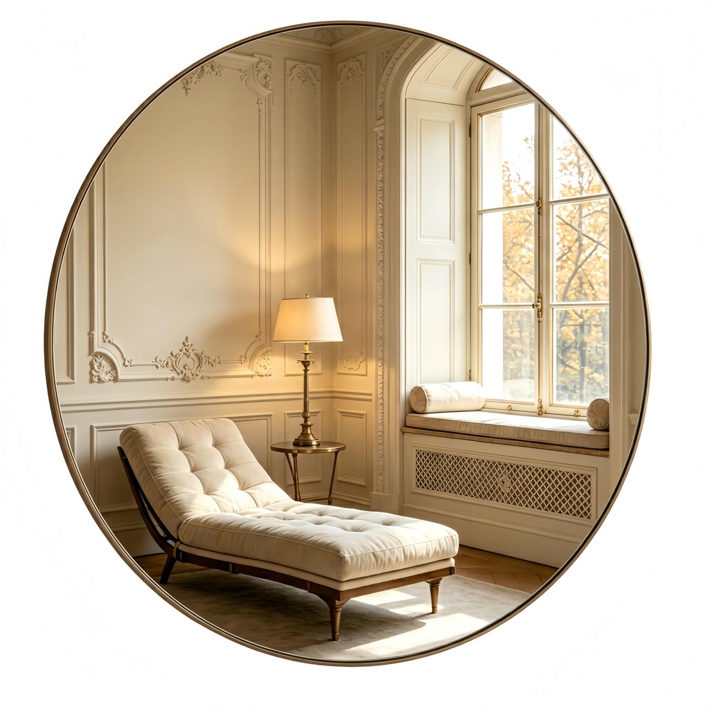 Champagne Bronze Mirrors, Large Round Mirror, 40 Inch