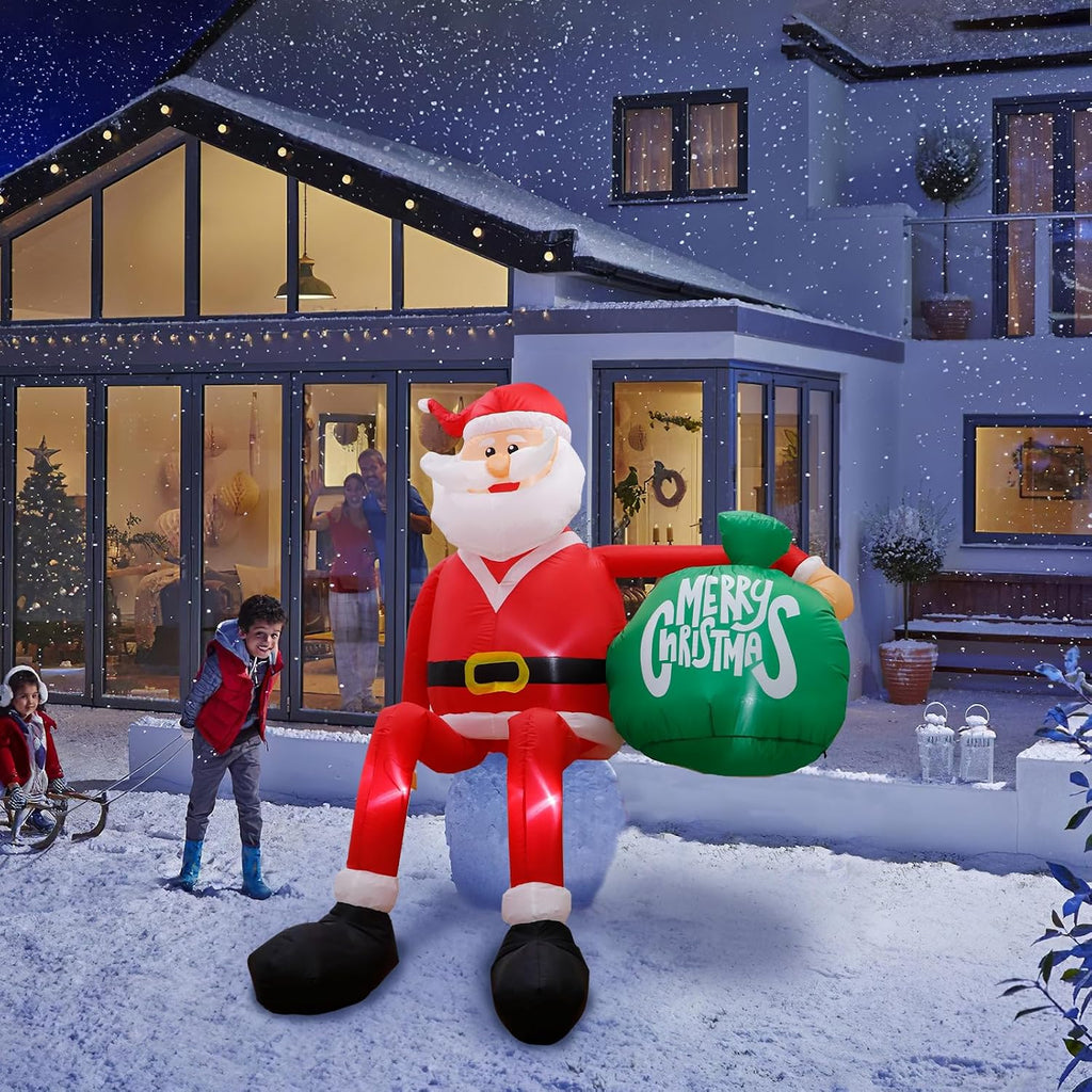 8FT Christmas Inflatables Outdoor Decorations, Climbing Santa Christmas Inflatable Christmas Yard Decorations with