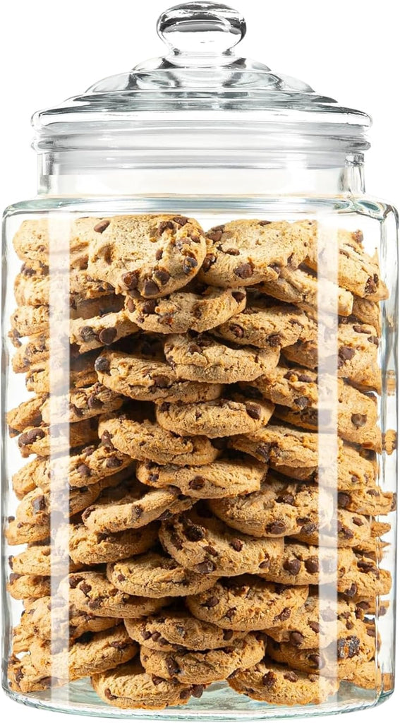 1.5 Gallon Glass Cookie Jar - Tall Food Storage Container with Airtight Lid - Large Kitchen Canister for Sugar
