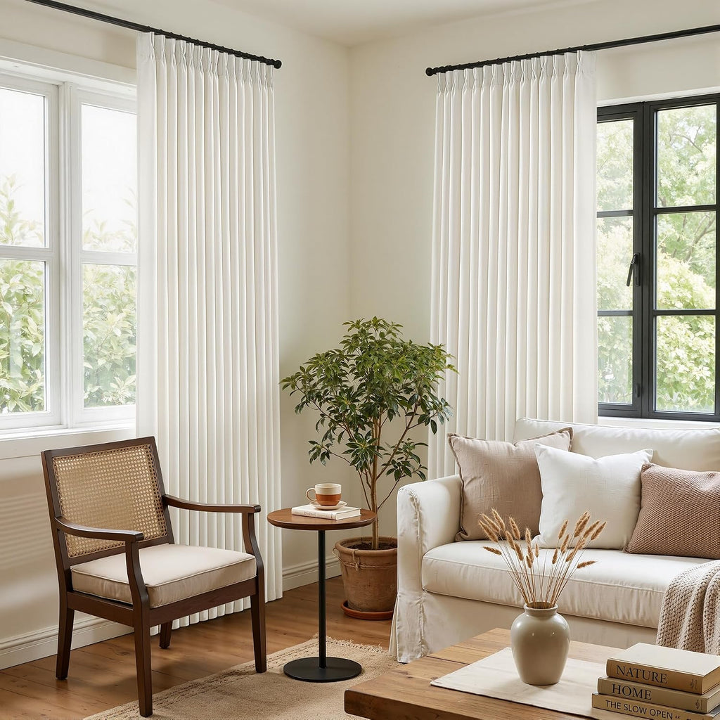 Extra Wide 100 Inch Large Curtains 96 Inches Long for Sliding Glass Door Living Room Bedroom 1 Panel Memory Trained