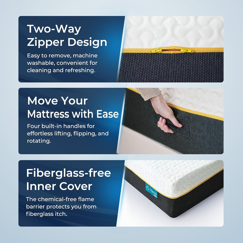 12 Inch Queen Mattress, Cooling Gel Memory Foam Mattress in a Box | Queen Size Mattress for Kids and Couple, Motion