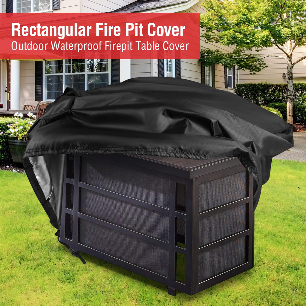 Rectangular Fire Pit Cover for Firepit Table, 40 x 28 x 25 Inch