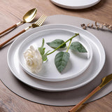 Ceramic Dinnerware Sets for 4, 12 Pieces Handpainted Plates and Bowls Set with Rustic Terracotta Underside