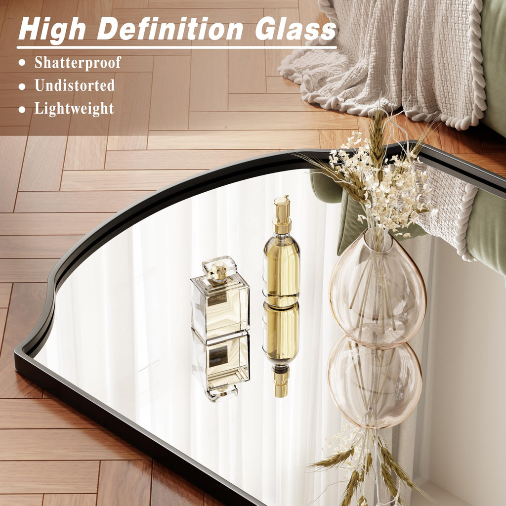 Wave Curved Top Arched Mirror Full Length, 71"x32" Large Mirror