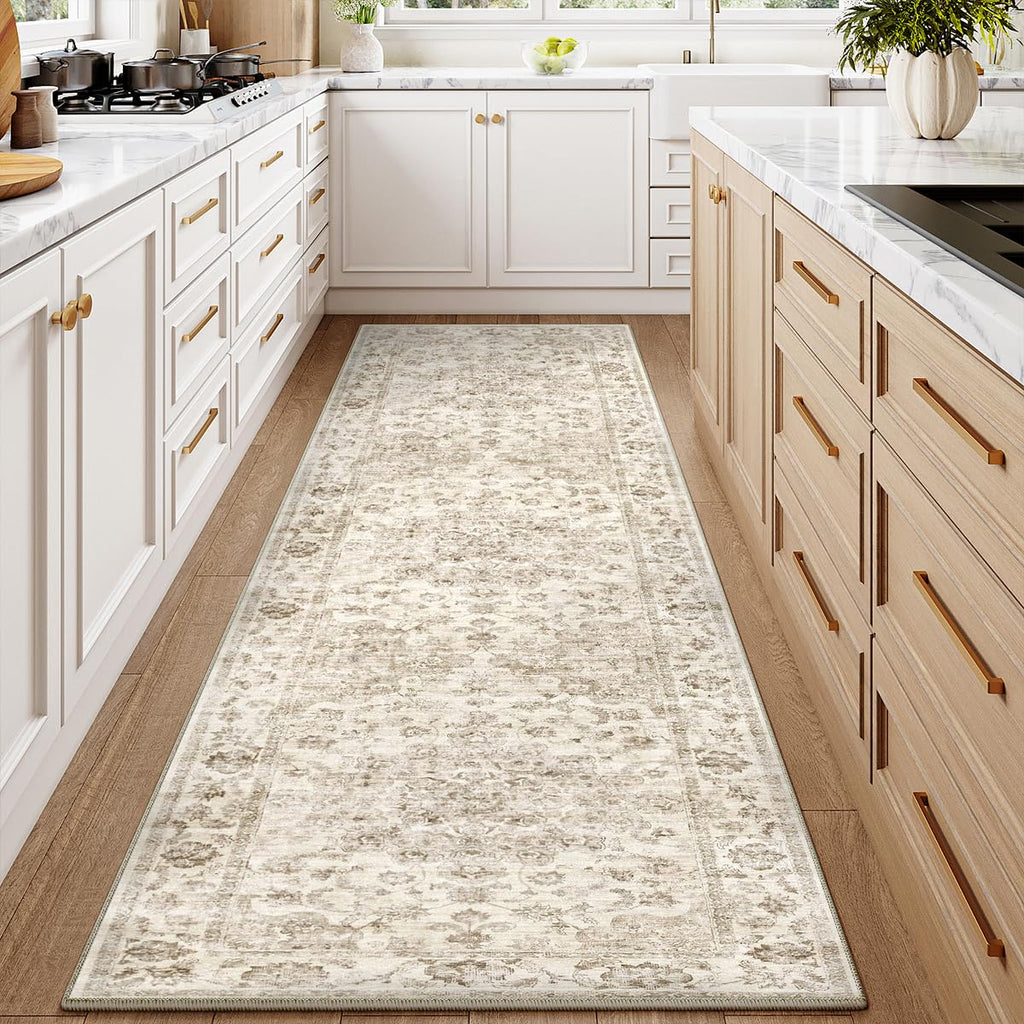 2x10 Beige Neutral Runner Rug
