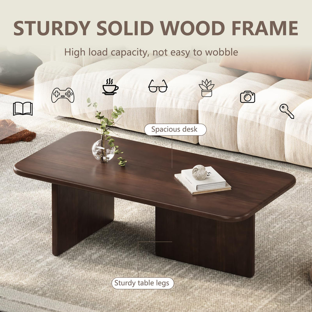 47.24 Inch Solid Wood Coffee Table