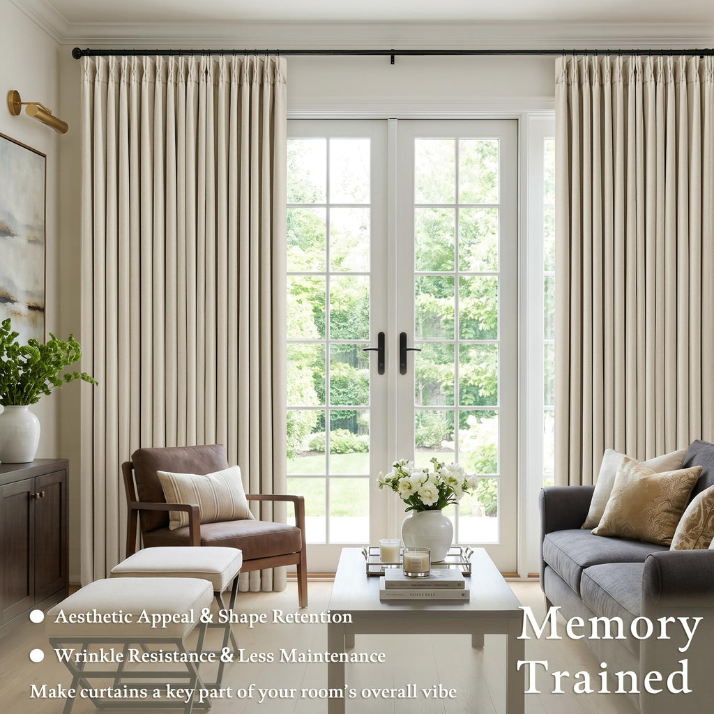Oatmeal Beige Extra Wide Blackout 60 x 102 Inch Pinch Pleat Curtain 1 Panel