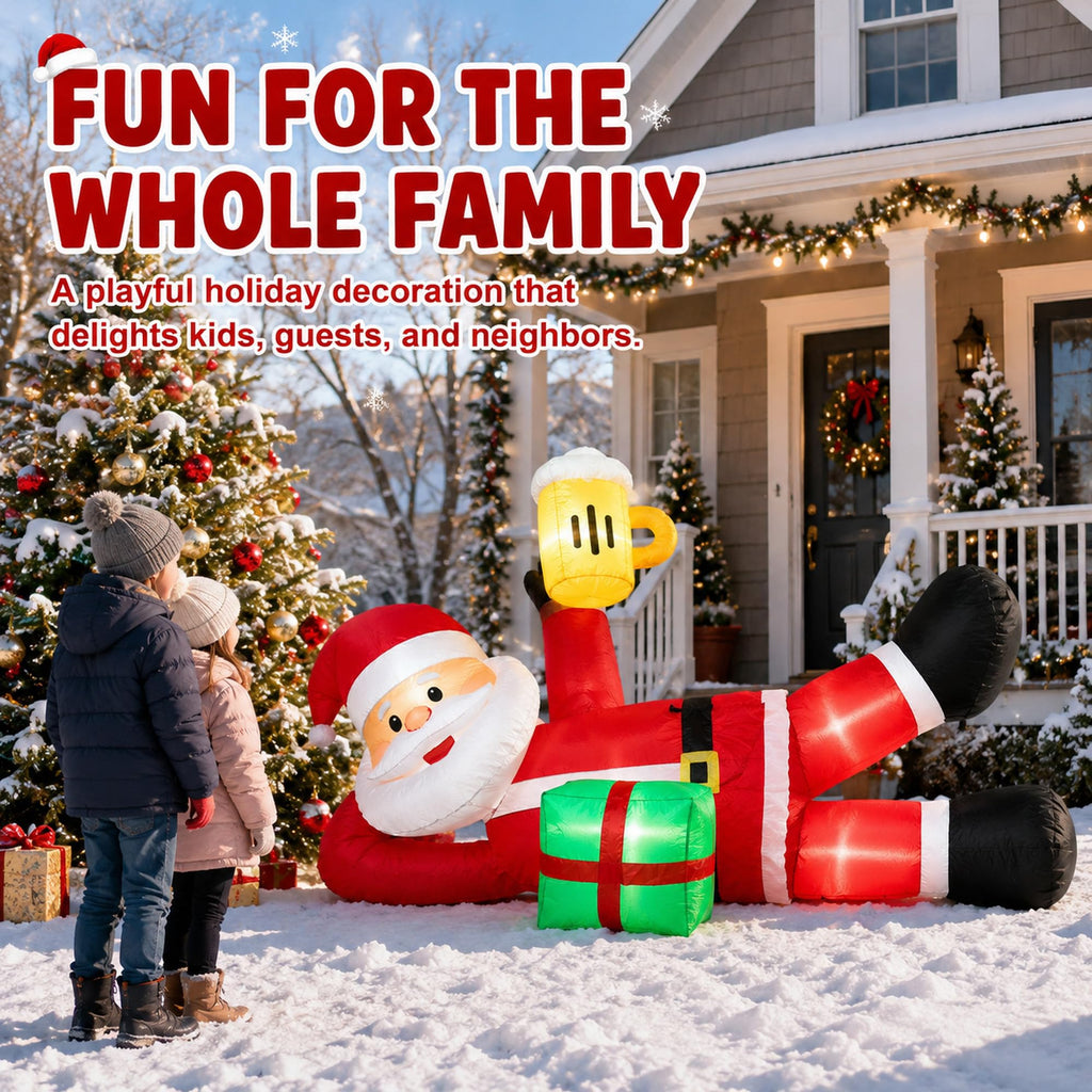 Christmas Inflatable Outdoor Decorations, Christmas Blow up Yard Decorations, 8FT Santa Christmas Inflatables with