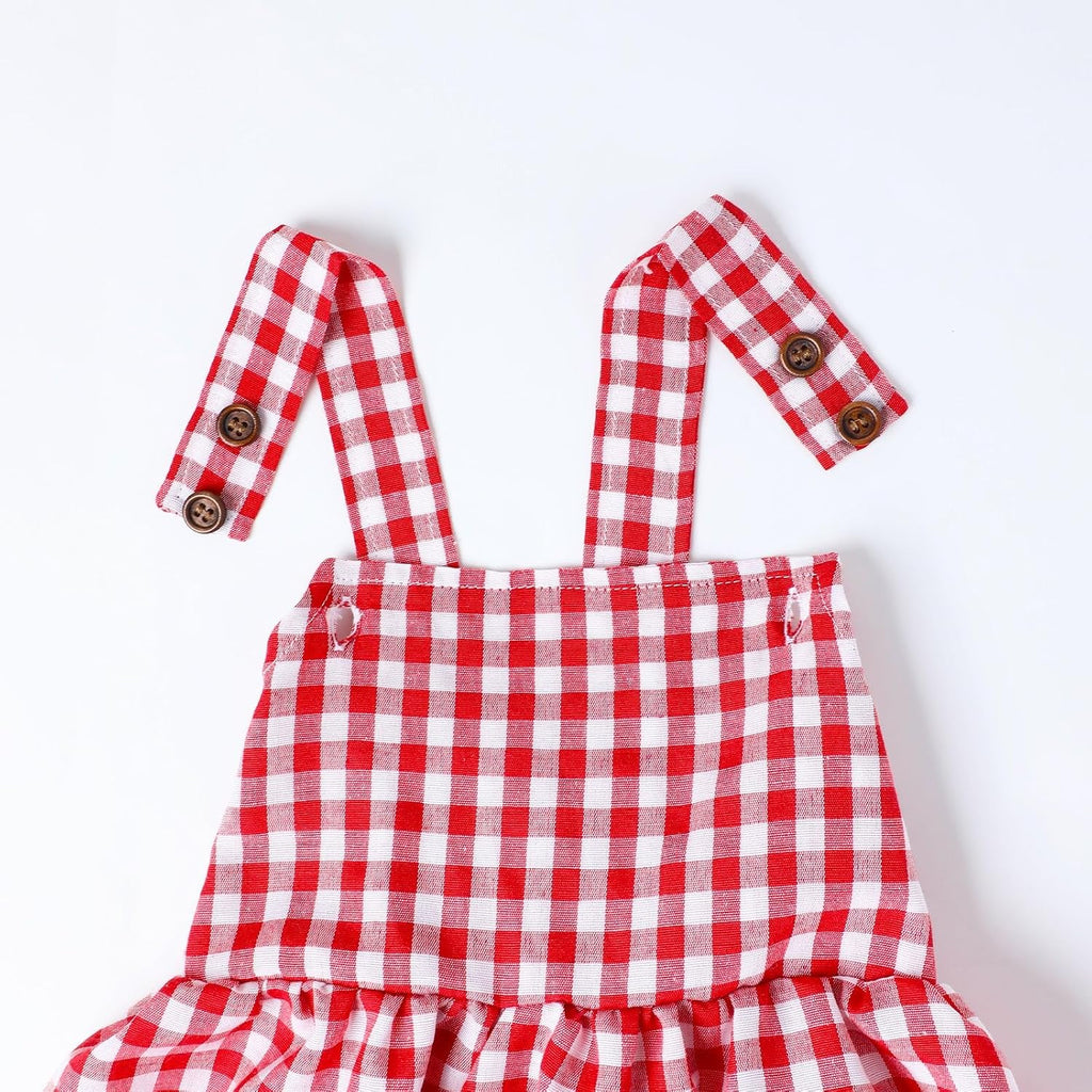 Girls Dress Set 2pc Pinafore Suspender Dress Outfit with Cotton Tees Summer Casual Play Dress