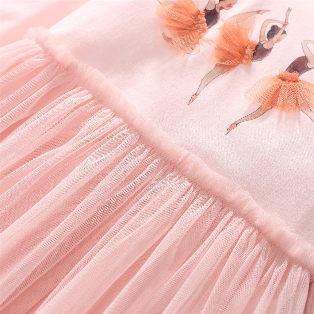Dresses for Winter Long Sleeve Toddler Girls Clothes Party Tulle Cotton Casual Dresses