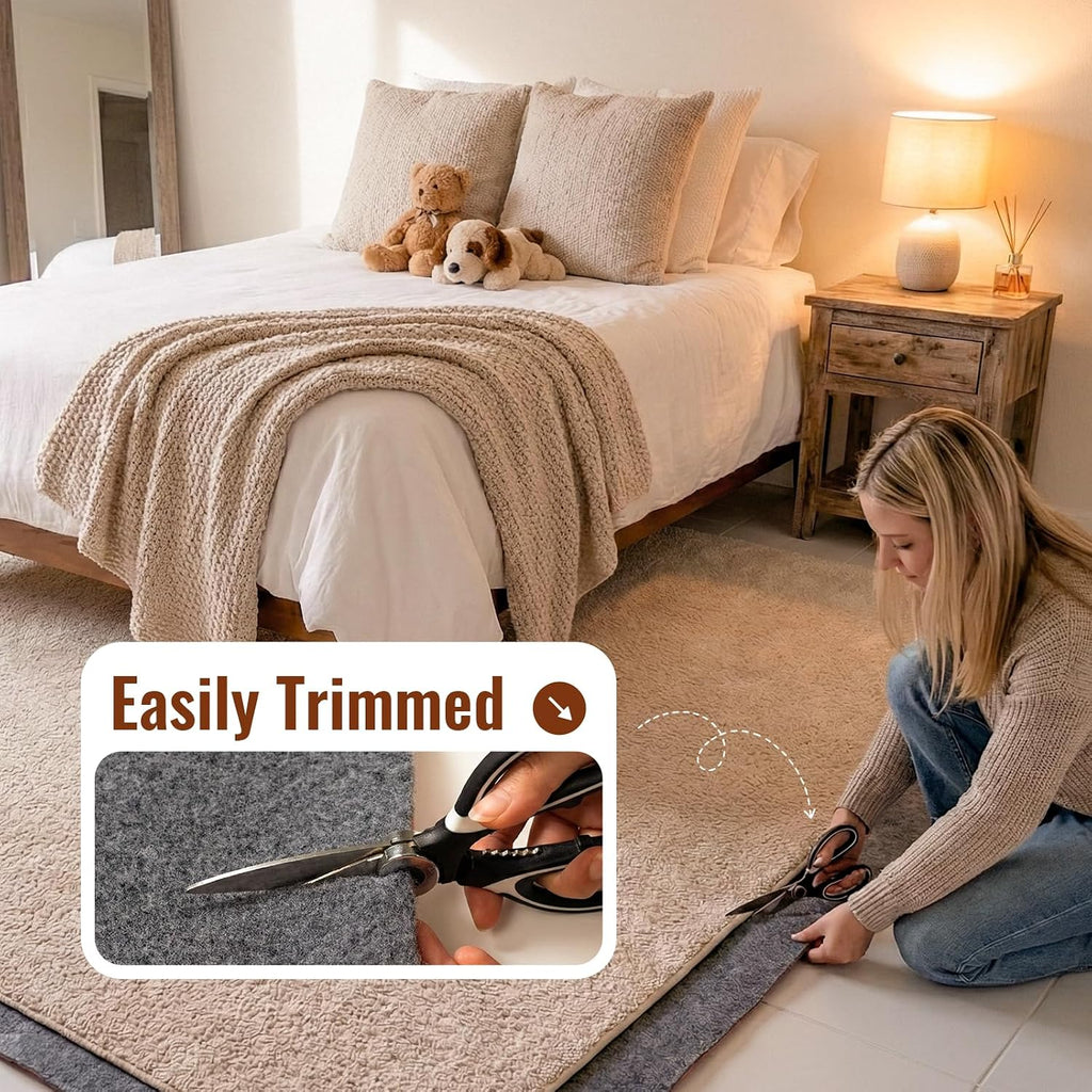 2 x 6 Ft Runner Rug Pad Non-Slip, 1/4" Thick, Rug Gripper for Hardwood Floors, Felt and Natural Rubber Backing