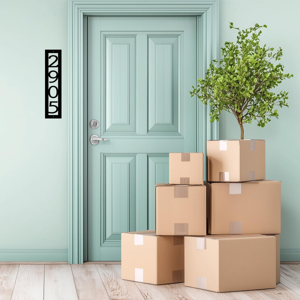 Marker - Vertical House Number - Metal Address Sign - House Numbers for Outside