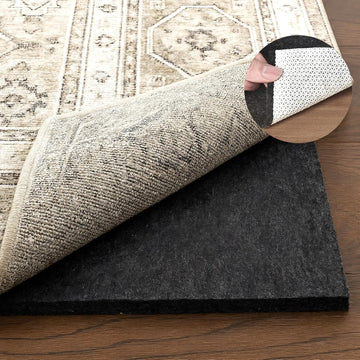 1/4" Thick Felt and Natural Rubber Backing Rug Pad - Non Slip Carpet Gripper for 2 x 8 Ft Area Rugs - Protective - Set of 16