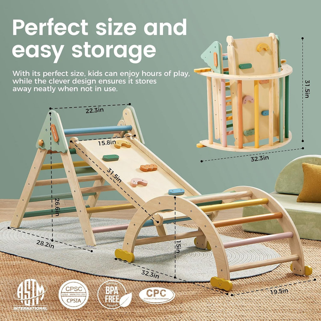 Land Triangle Set, in-1 Foldable Montessori Climbing Toys