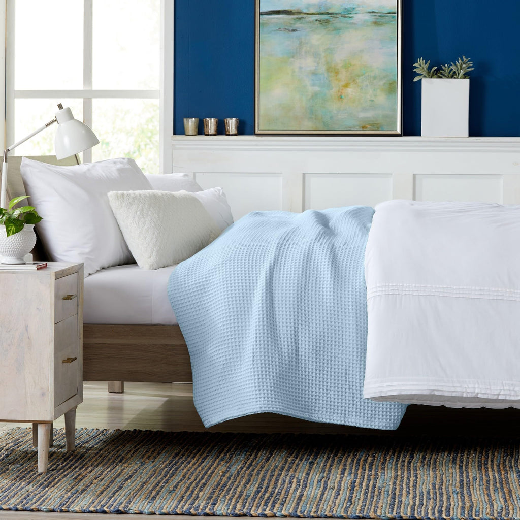 100% Cotton Waffle Weave King Bed Blanket | Soft, Breathable, and Lightweight Blanket for All-Seasons | Perfect for