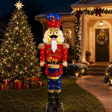 5FT Large Lighted Nutcracker Christmas Decoration Outdoor Blue