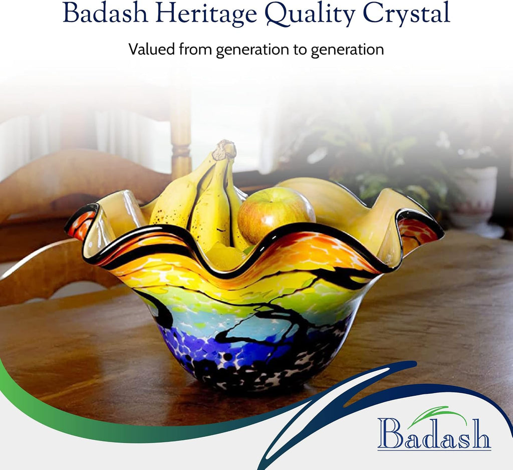 Allura Murano-Style Art Glass Centerpiece Bowl 15 Inch