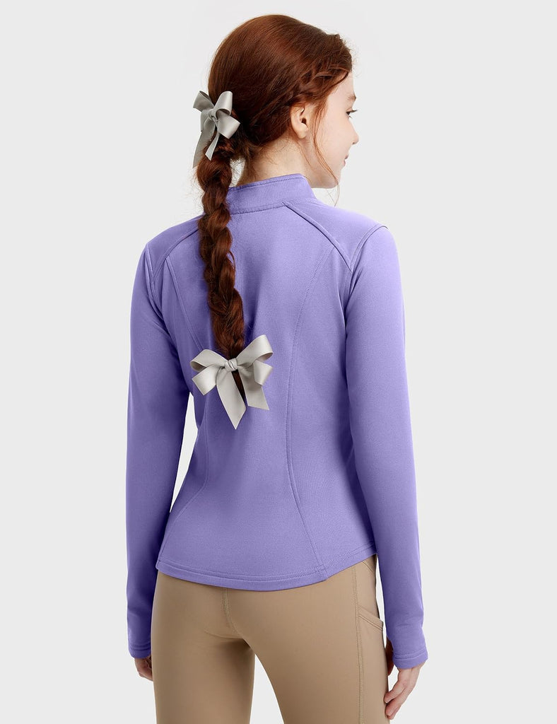 Girls Full Zip Athletic Jacket Fleece Lined