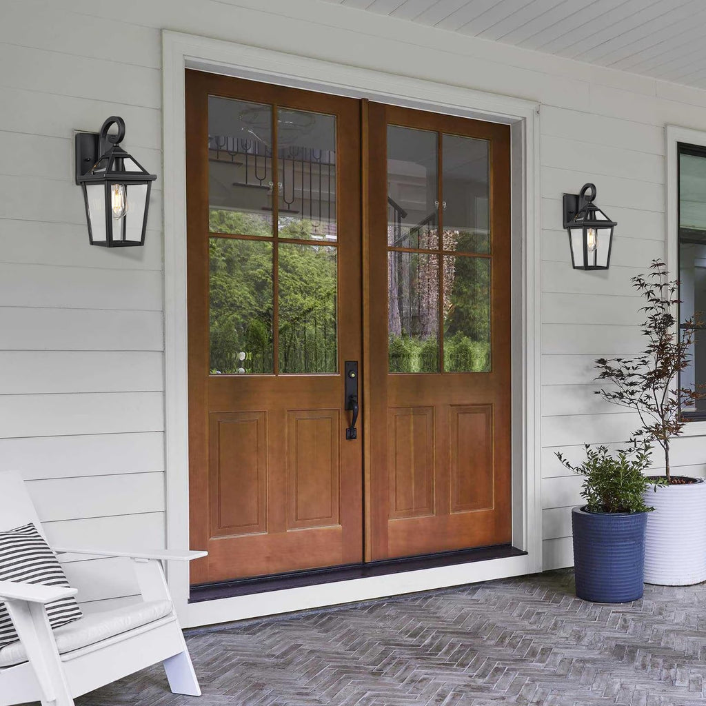 Colonial Outdoor Light Fixture Wall Mount, Exterior Light Fixture Wall Sconces with Clear Glass for Front Porch
