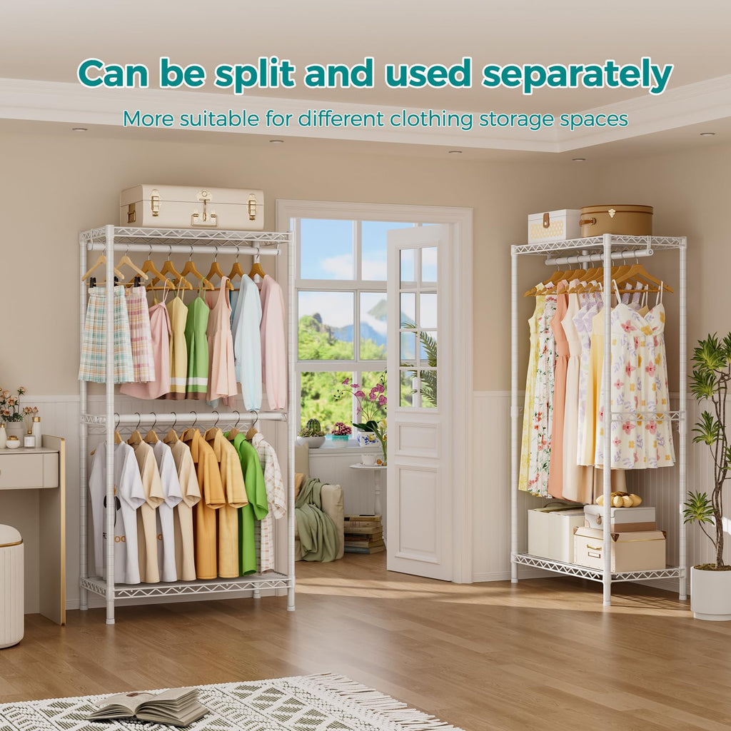 Heavy Duty Portable Closet Clothes Racks Wardrobe with Shelf