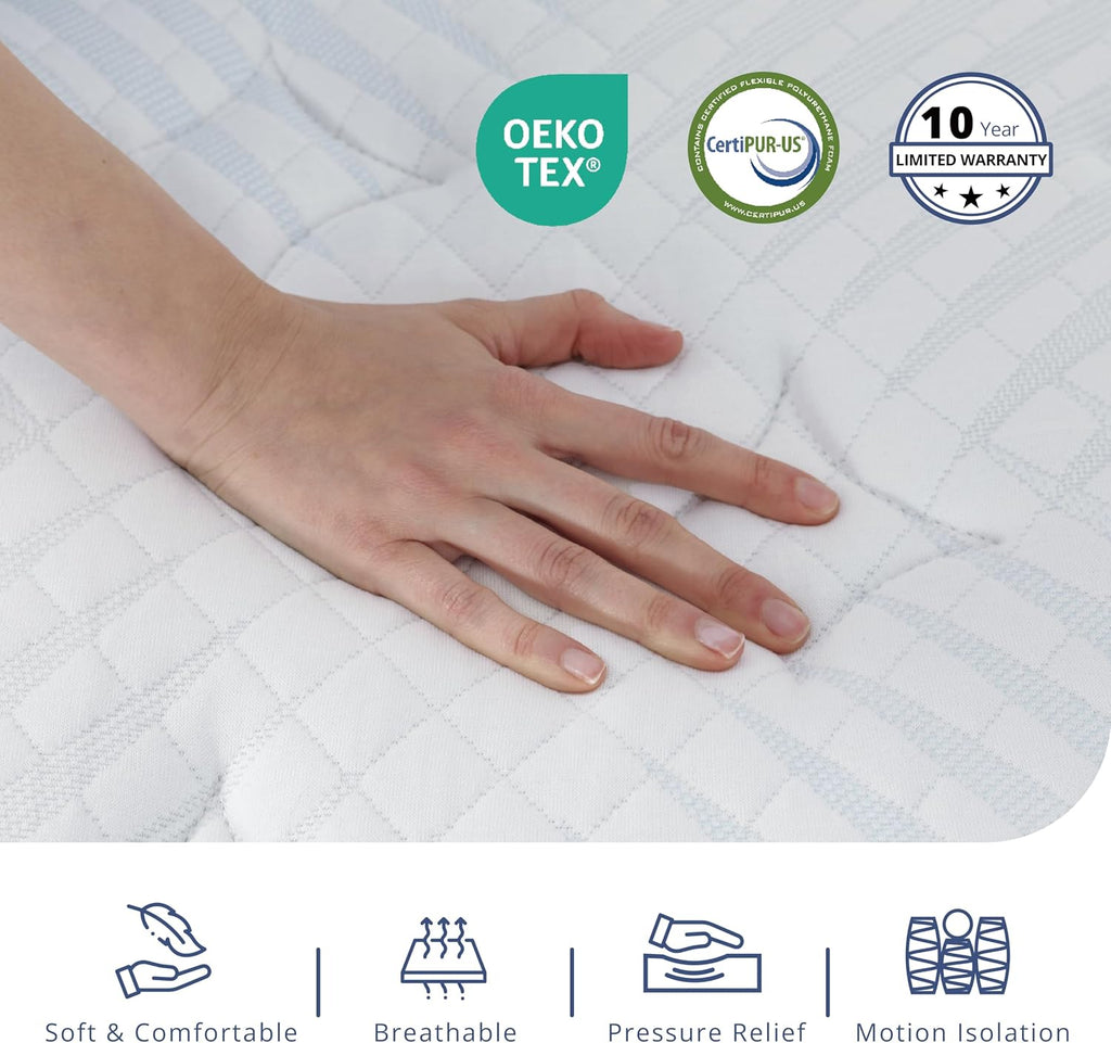 King-Size Hybrid Mattress 14 Inch King Mattress in a Box | Pocket Springs for Motion Isolation & Pressure Relief