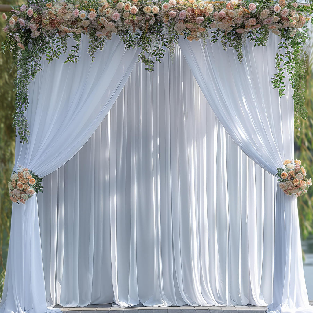 10x10ft Wrinkle Free White Backdrop Curtain for Parties Soft Fabric Drapes Wedding White Curtain Backdrop for