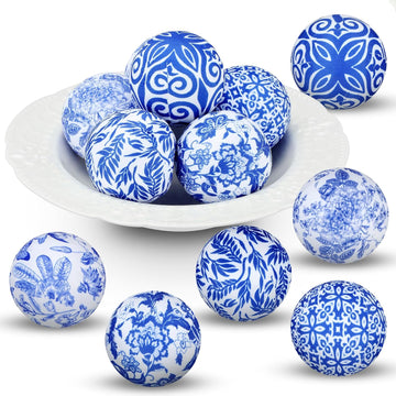Decorative Fabric Balls 2.36" Chinoiserie Centerpiece Bowl Filler Wrapped Ball Farmhouse Decor for Party - Set of 12