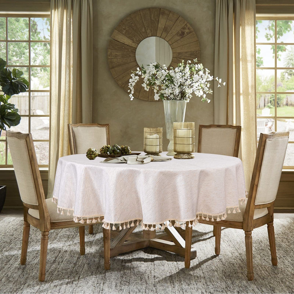Table Cloth 60 in Round Cotton Tablecloth, Waterproof Tablecloth