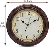 Bernhard Products Vintage Wall Clock Silent Non Ticking