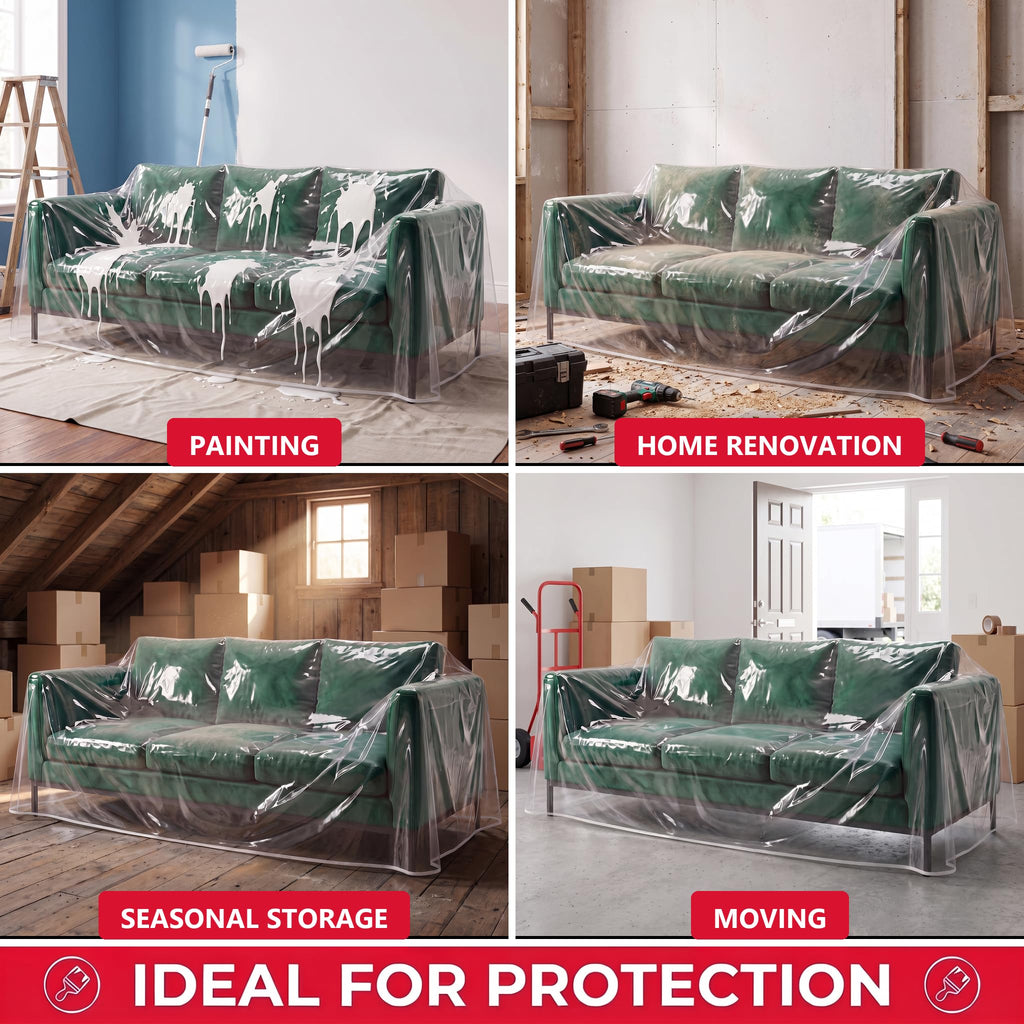 Heavy Duty Clear Plastic Chair Covers Protectors for Recliner
