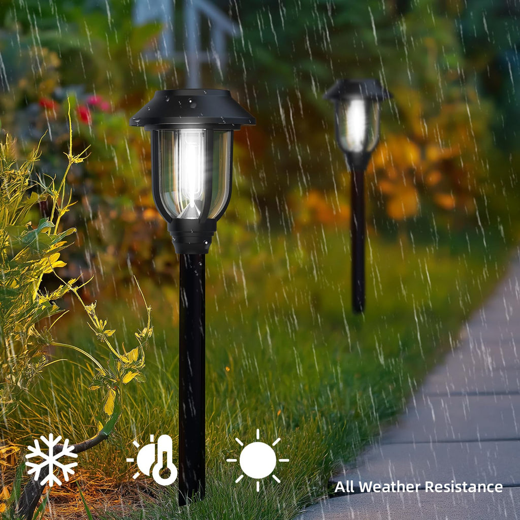 12 Pack Solar Lights Outdoor, 6000K Bright Solar Pathway Lights for Outside, Auto On/Off Waterproof Solar