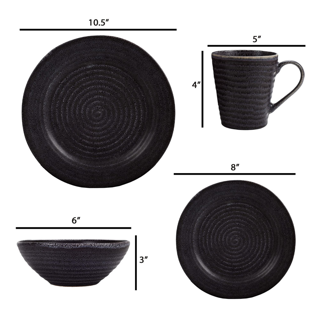 Charming Chic Ribbed Modern Thrown Pottery Look Ceramic Stoneware Plate Platter Mug & Bowl Kitchen Dish Dinnerware 16