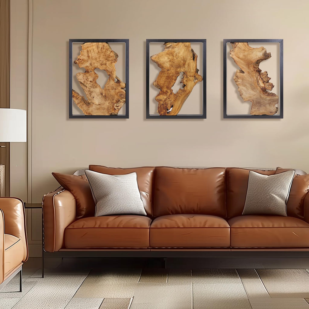 Modern Wood Wall Decor- Natural wood Handcrafted Rustic Charm for Your Home - Perfect, or Office