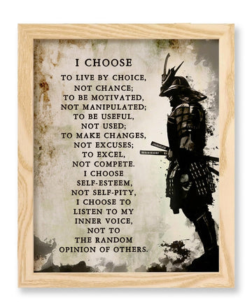 I Choose Samurai Wall Art, 11x14 Framed