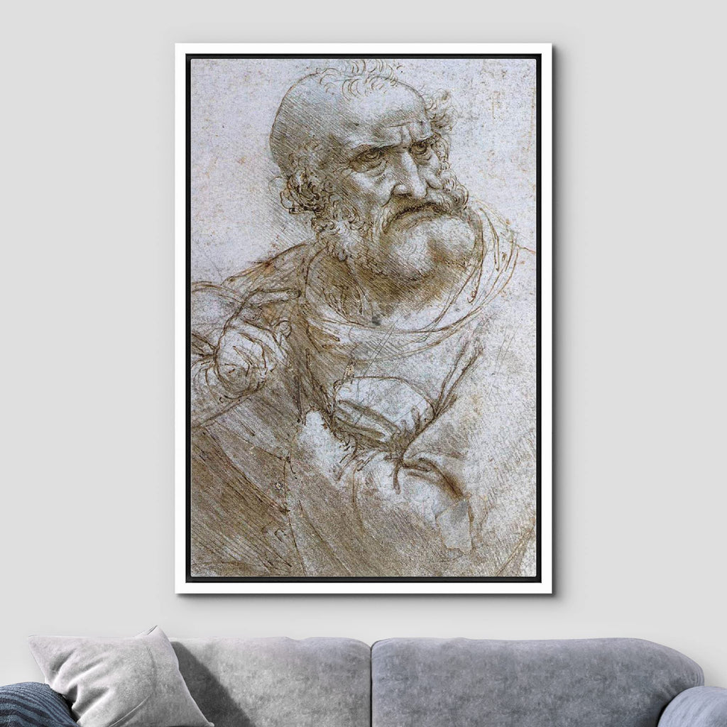 Framed Canvas Print Wall Art Study for The Last Supper by da Vinci Renaissance History Illustrations Fine Art Folk