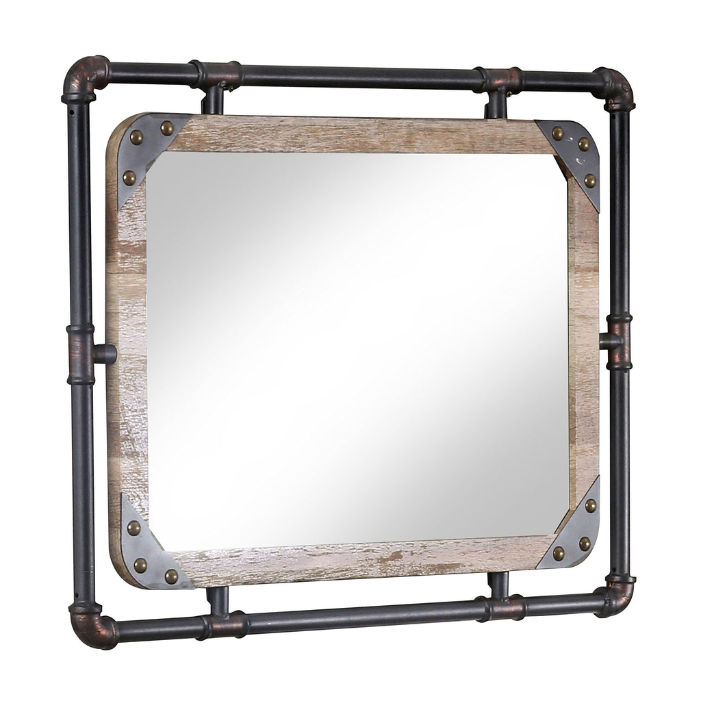 Marico Industrial 31.5-inch Wall Mirror, Natural