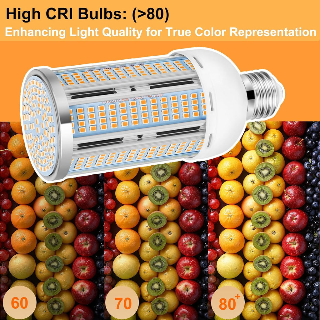 50W LED Corn Light Bulb 6000 Lumen Led Corn Bulb Super Bright 3000K Warm White E26/E27 Base LED Light Bulb Garage