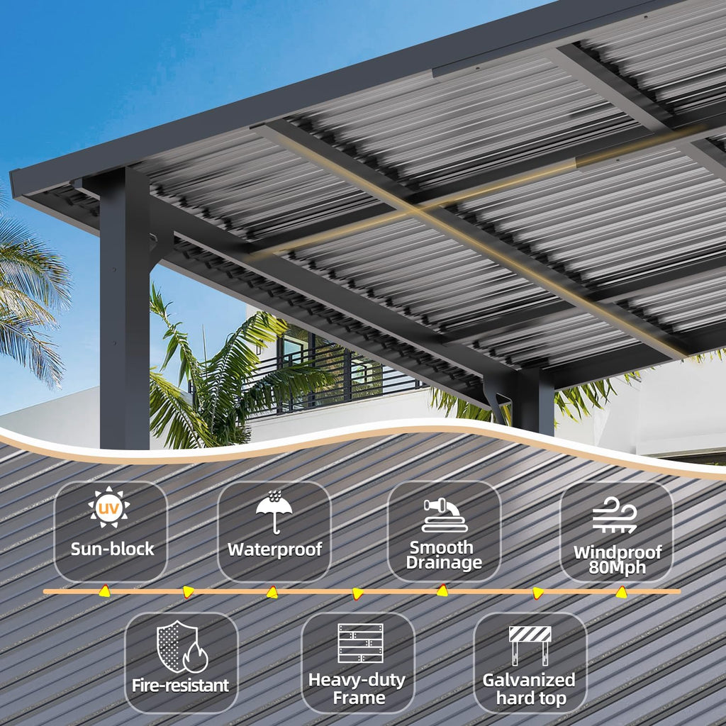 14' x 10' Outdoor Hardtop Gazebo Pergola for Patio, 10x14 La - Image 2