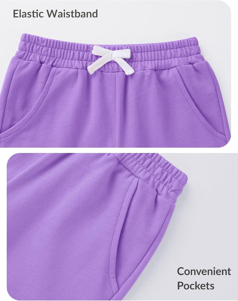 3 Pack Toddler Girls Shorts Cotton Kids Casual Pants with Pockets