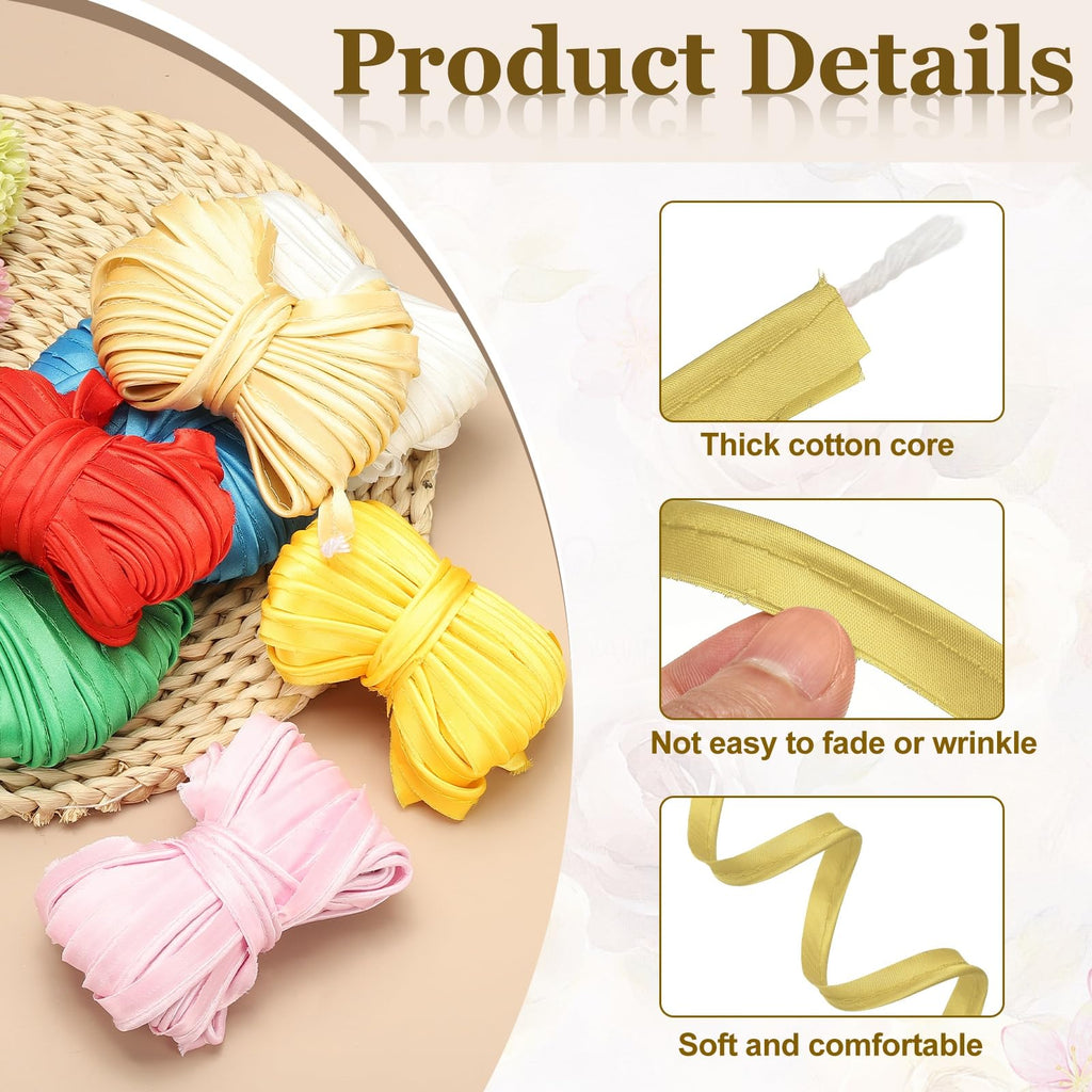 Piping Bias Tape 1/2" 5.5yd Piping Cord Trim with Cotton Core