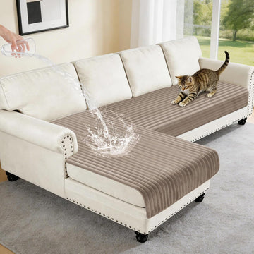 100% Waterproof Couch Covers for Sectional Sofa, Washable Couch Cover, L Shaped Couch Cover for Dogs, Non Slip 2