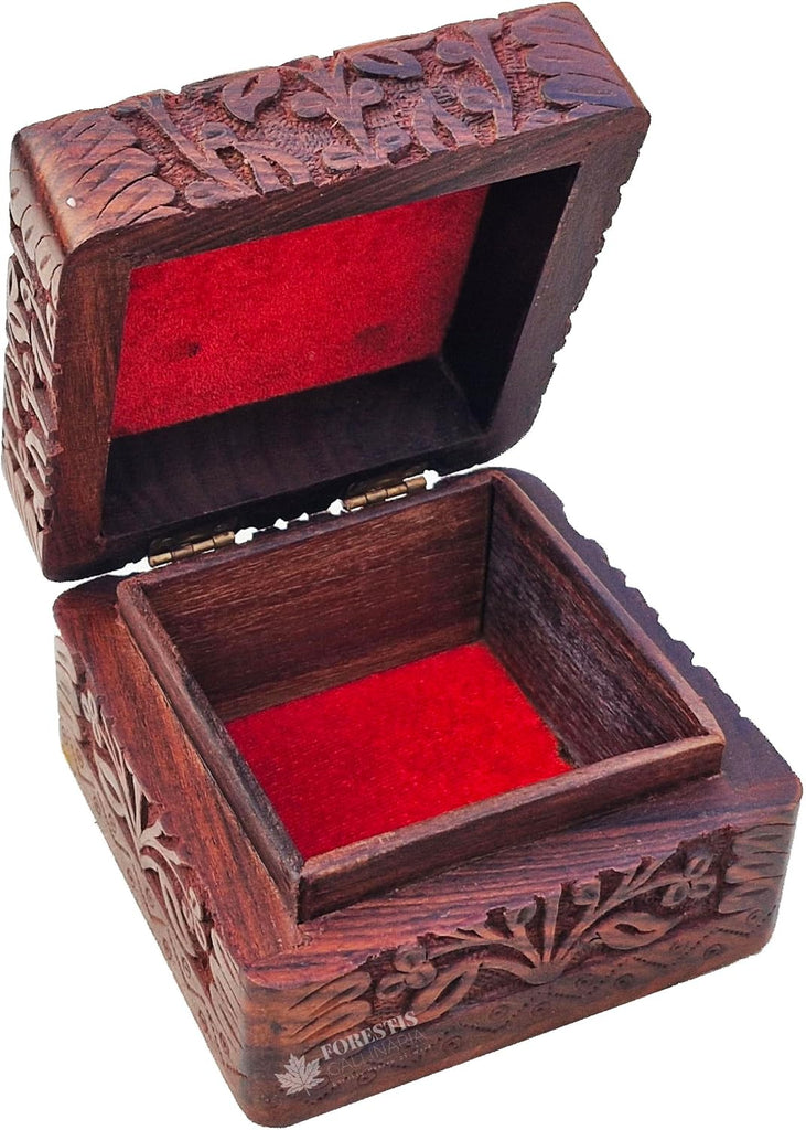 Handmade Decorative Wooden Jewelry Box, Kit, Vanity,Trinket, Organizer For, Ladies, Men, Women, Gold