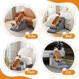 Dog Stairs for Small Dogs, 4-Step Dog Ramp for Bed 19.7" H, Dogs Steps for Bed, Couch