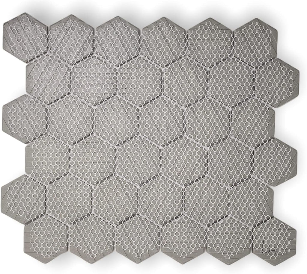 TDPW-UNGH2-409 Trout Gray Porcelain 2 Inch Hexagon Unglazed Finish Mosaic Tile Floors, Walls, Kitchen Backsplash and