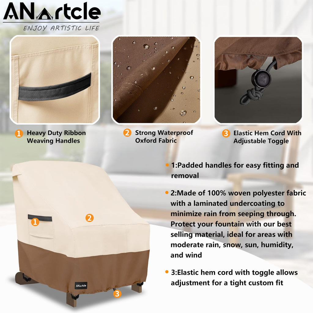 Adirondack Chair Covers 2 Pack, (30W x 34D x 36H inches), Beige