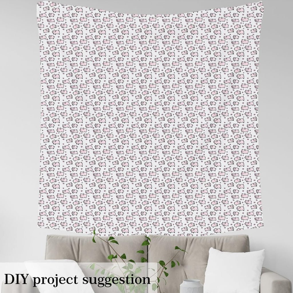 Pink Pig Fabric By The Yard 3 Yards