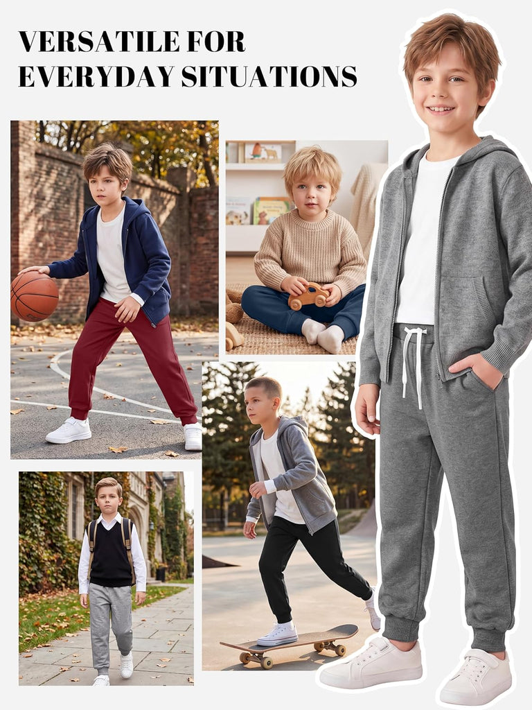 5 Pack Boys Sweatpants Toddler Athletic Joggers Kids Cotton Pants