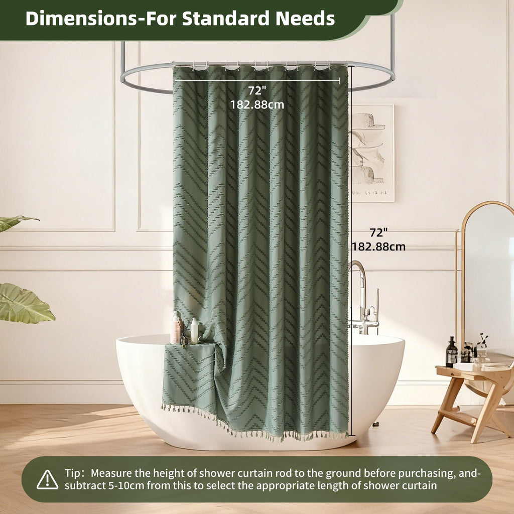 Sage Green Shower Curtain Boho Shower Curtain