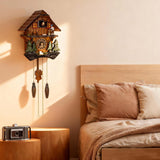 Cuckoo Clock, Black Forest Style Wooden Pendulum Quartz Wall Clock, Volume Control, Night Silent, Gift Package, Professional Service